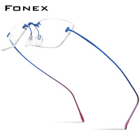 FONEX B Titanium Glasses Frame Men Brand Rimless Square Eyeglasses 85871