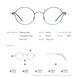 FONEX Titanium Alloy Glasses Frame Men Round Screwless Eyeglasses 98607