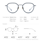 FONEX Pure Titanium Glasses Frame Women Square Eyeglasses E-079