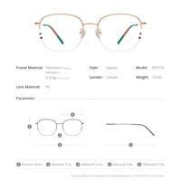 FONEX Titanium Glasses Frame Men Square Eyeglasses F85715