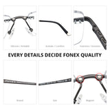 FONEX Titanium Glasses Frame Men Square Magnet Clip Rimless Eyeglasses F85761