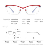 FONEX Titanium Glasses Frame Men Semi Rimless Square Eyeglasses F85763