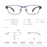 FONEX Titanium Glasses Frame Men Square Eyeglasses F85764