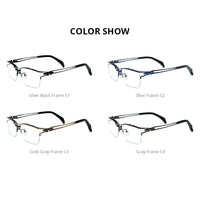 FONEX Titanium Glasses Frame Men Semi Rimless Square Eyeglasses F85770