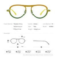 FONEX Pure Titanium Glasses Frame Men Pilot Eyeglasses F85800