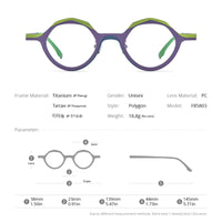 FONEX Pure Titanium Glasses Frame Women Polygon Eyeglasses F85803