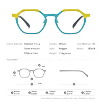 FONEX Pure Titanium Glasses Frame Women Polygon Eyeglasses F85814