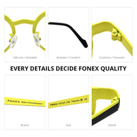 FONEX Pure Titanium Glasses Frame Women Round Eyeglasses F85832