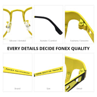 FONEX Pure Titanium Glasses Frame Men Square Eyeglasses F85839