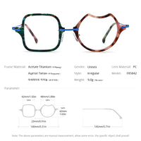 FONEX Acetate Titanium Glasses Frame Men Irregular Eyeglasses F85842