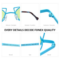 FONEX Titanium Sunglasses Men Polygon Polarized F85859T