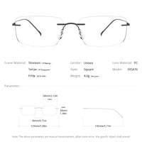 FONEX B Titanium Glasses Frame Men Brand Rimless Eyeglasses F85870