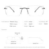 FONEX B Titanium Glasses Frame Men Brand Rimless Eyeglasses F85870