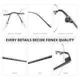 FONEX B Titanium Glasses Frame Men Brand Rimless Eyeglasses F85870