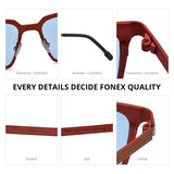 FONEX Pure Titanium Men Square Polarized Sunglasses F85875T