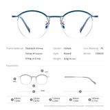 FONEX Titanium Glasses Frame Men Semi Rimless Eyeglasses F90035