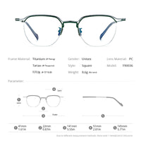 FONEX Titanium Glasses Frame Men Semi Rimless Eyeglasses F90036