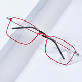FONEX Titanium Glasses Frame Men Square Screwless Eyeglasses 85913