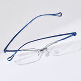 FONEX Titanium Glasses Frame Men Semi-Rimless Square Eyeglasses 85919