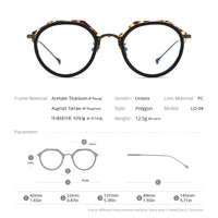 FONEX Acetate Titanium Glasses Frame Men Polygon Eyeglasses LO-04