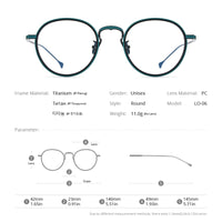 FONEX Pure Titanium Glasses Frame Women Round Eyeglasses LO-06