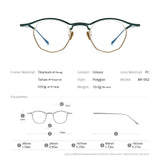 FONEX Titanium Glasses Frame Men Semi Rimless Polygon Eyeglasses MF-002