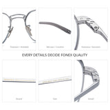 FONEX Acetate Titanium Glasses Frame Men Square Eyeglasses MRX-8827