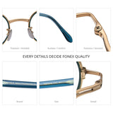 FONEX Acetate Titanium Glasses Frame Men Retro Round Eyeglasses Methone