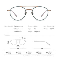 FONEX Pure Titanium Glasses Frame Men Pilot Eyeglasses N-020R