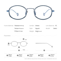 FONEX Pure Titanium Glasses Frame Men Square Eyeglasses Select