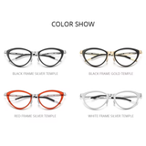 FONEX Alloy Glasses Frame Women Cat Eye Screwless Eyeglasses F1008