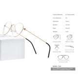 FONEX Titanium Glasses Frame Men Round Screwless Eyeglasses 7510