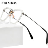 FONEX Acetat Titan Brillengestell Männer Quadratische Optische Brille F85684