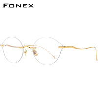 FONEXチタンリムレスメガネ女性用眼鏡フレーム8534