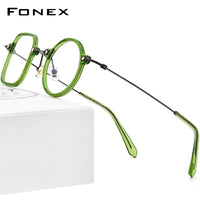 FONEX Acetate Titanium Glasses Frame Men Square Eyeglasses F85700