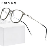 FONEX Alloy Glasses Frame Men Square Screwless Eyeglasses F1016