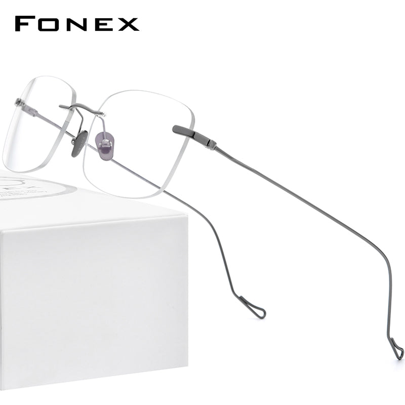 FONEX Titanium Rimless Glasses Women Eyeglasses Frame 8559 – FONEX ...