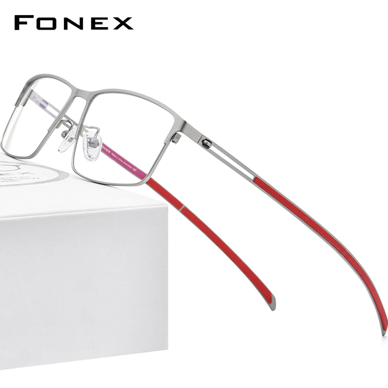 FONEX Alloy Glasses Frame Men Square Screwless Eyeglasses F1010 – FONEX ...