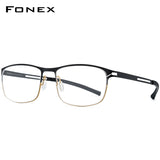 FONEX Titan Brillengestell Herren Quadratische schraubenlose Brille 8529