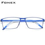 FONEX Legierung Brillengestell Männer Quadratische schraubenlose Brille 997