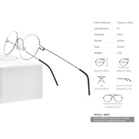 FONEX Titanlegierung Brillengestell Herren Runde schraubenlose Brille 98607
