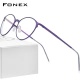 FONEX Titan Brillengestell Damen Runde Myopie Optische Brille 8525