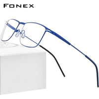 FONEX Legierung Brillengestell Männer Quadratische schraubenlose Brille F1009