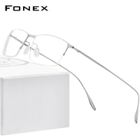 FONEX Titanium Alloy Glasses Frame Men Square Eyeglasses 8101