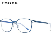 FONEX Legierung Brillengestell Männer Quadratische schraubenlose Brille F020