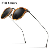 FONEX Titanium Acetate Herren UV400 Quadratisch polarisierte Sonnenbrille F85648
