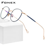 FONEX Titanium Glasses Frame Women Round Eyeglasses F85645