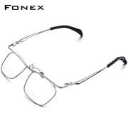 FONEX 180° Flip Titanium Glasses Frame Men Square Eyeglasses F8043