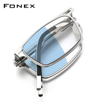 FONEXスクリューレス折りたたみ式老眼鏡男性フォトクロミックブルーLH016