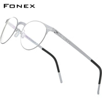 FONEX Legierungs-Brillen-Rahmen-Frauen-runde schraubenlose Brillen F1023